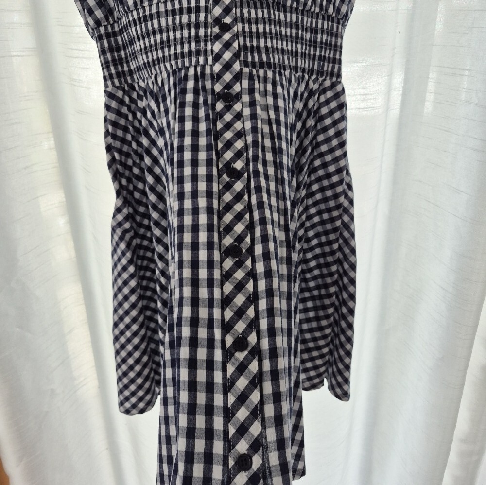 Papillon Classic Blue and White Gingham Dress Size Large - Picture 4 of 5